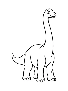 A friendly long-necked brachiosaurus standing tall.