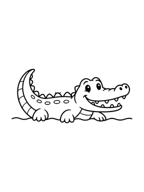 A crocodile floating on the water.