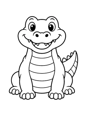 A friendly crocodile facing forward.