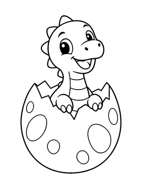 A baby dinosaur hatching from an egg.