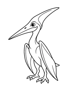 A pteranodon perched with its wings folded.
