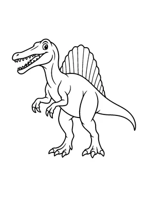 A friendly spinosaurus standing.
