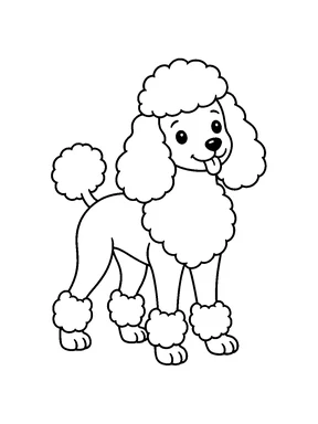 A standing poodle with simple fluffy ears.