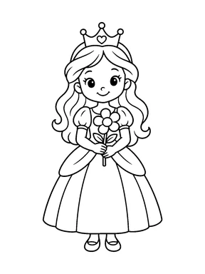 A princess holding a large flower.