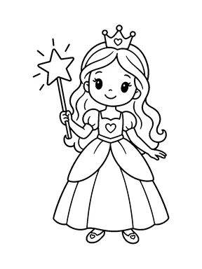 A princess holding a large star wand.