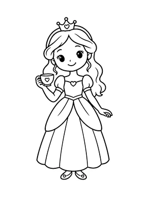 A princess holding a teacup.