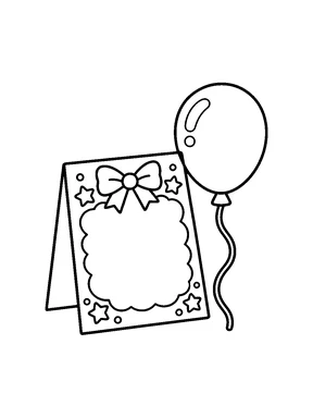 A blank birthday invitation card next to a balloon, with space to write your own message.