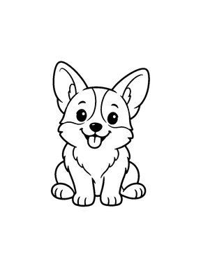 A corgi sitting and facing forward.
