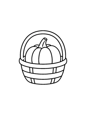 A simple harvest basket with a pumpkin.