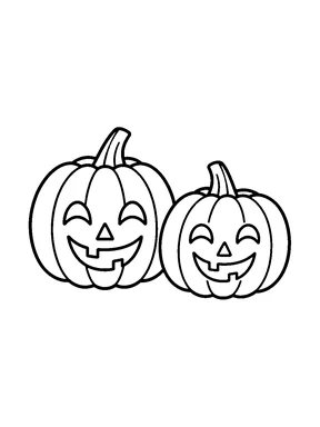 Two smiling jack-o'-lanterns.