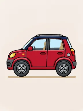 Roof Rack SUV Coloring Page colored with AI in marker style